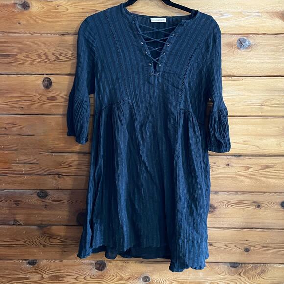 Ulla Johnson Helena Tunic Dress Navy Size 4 With Slip Under - Picture 1 of 4